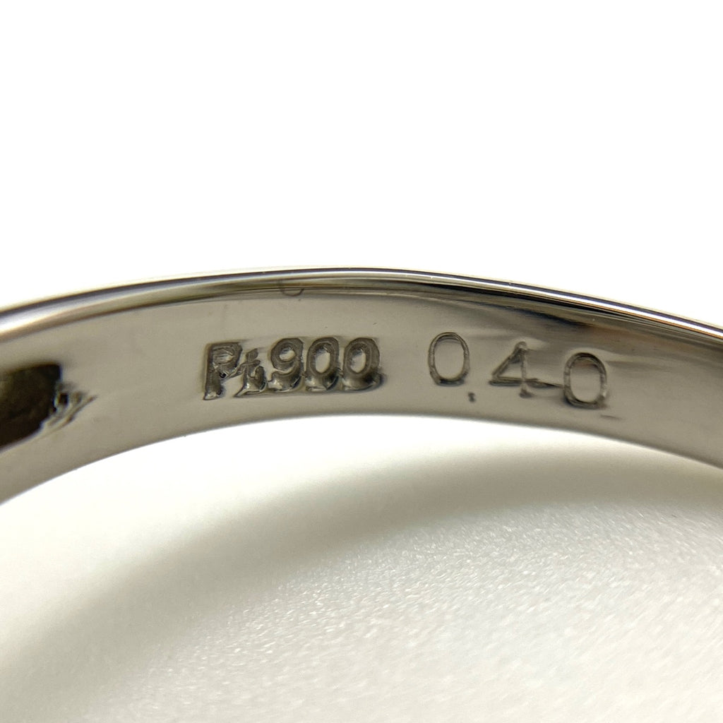 エメラルド デザインリング プラチナ 指輪 メレダイヤ リング 10号 Pt900 エメラルド ダイヤモンド レディース 【中古】nbjwl