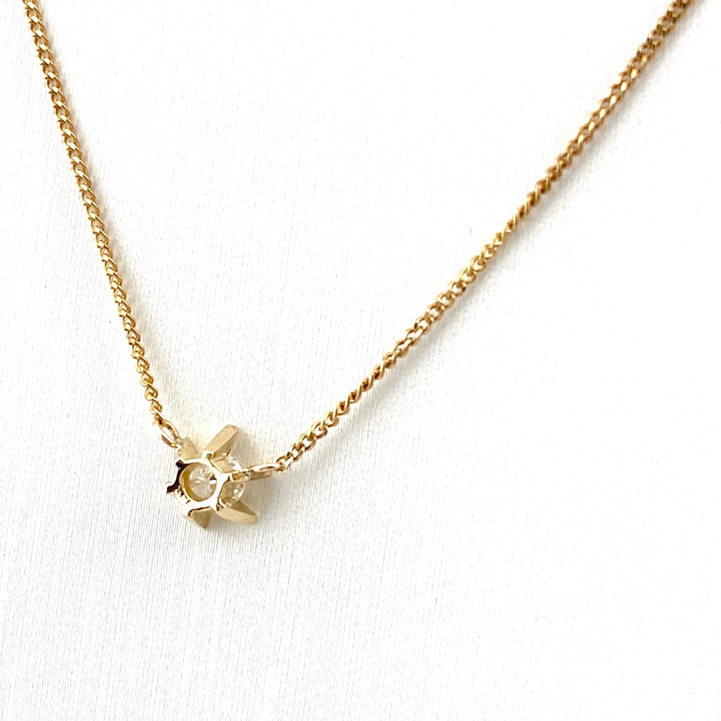 ダイヤモンド デザインネックレス YG イエローゴールド ペンダント ネックレス K18 ダイヤモンド レディース 【中古】nbjwl