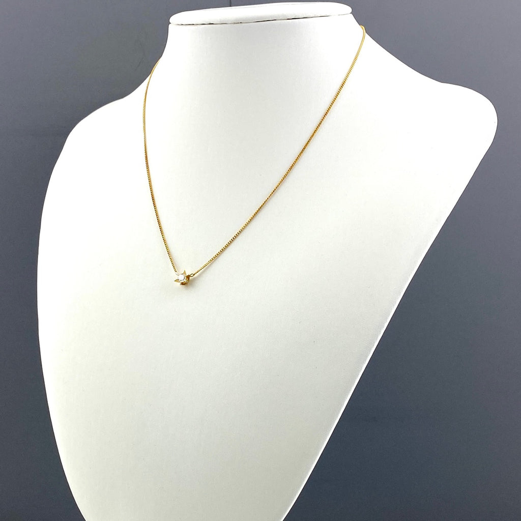 ダイヤモンド デザインネックレス YG イエローゴールド ペンダント ネックレス K18 ダイヤモンド レディース 【中古】nbjwl