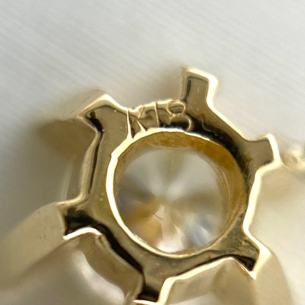 ダイヤモンド デザインネックレス YG イエローゴールド ペンダント ネックレス K18 ダイヤモンド レディース 【中古】nbjwl