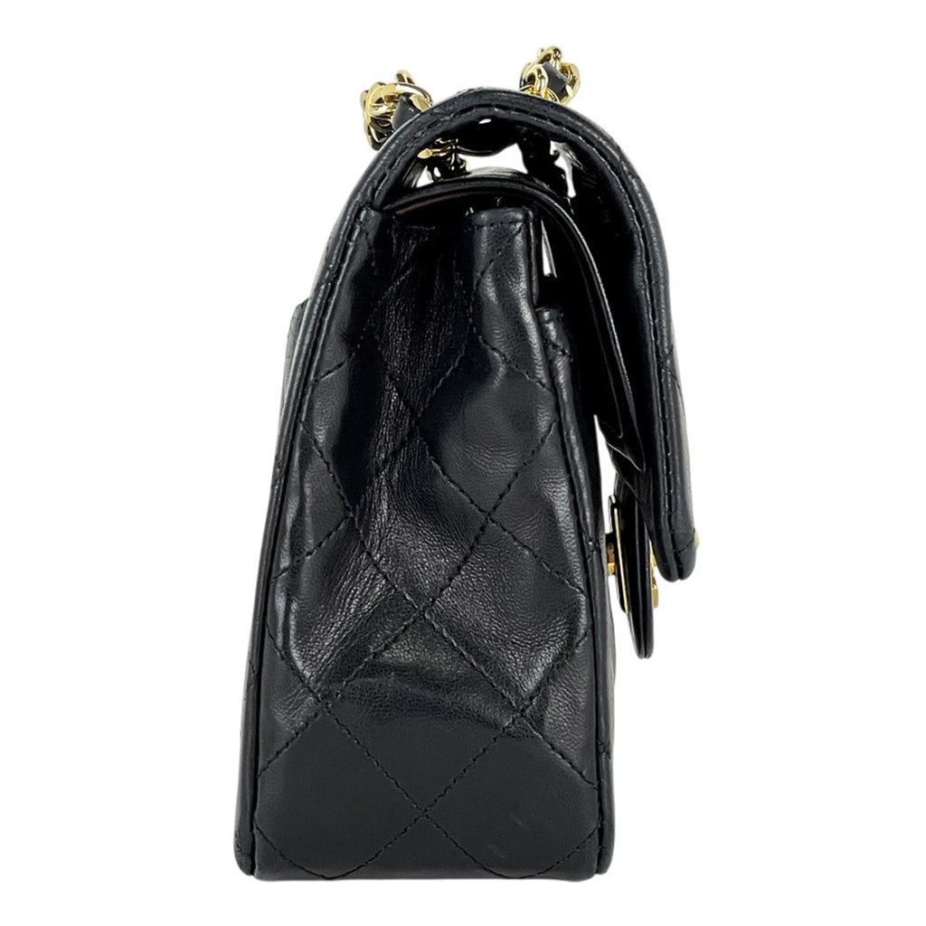 シャネル マトラッセ Wフラップ チェーン ショルダーバッグ ココマーク ショルダーバッグ レザー ブラック A01113 レディース 【中古】brbag