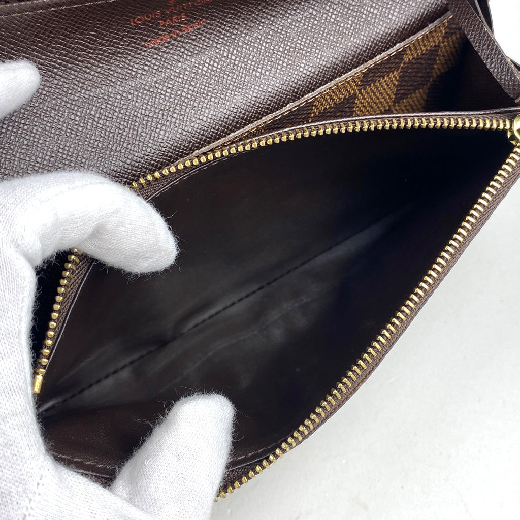 ルイ・ヴィトン ポルトフォイユ エミリー 札入れ 小銭入れ 長財布 ダミエ ブラウン N63019 レディース 【中古】brbag