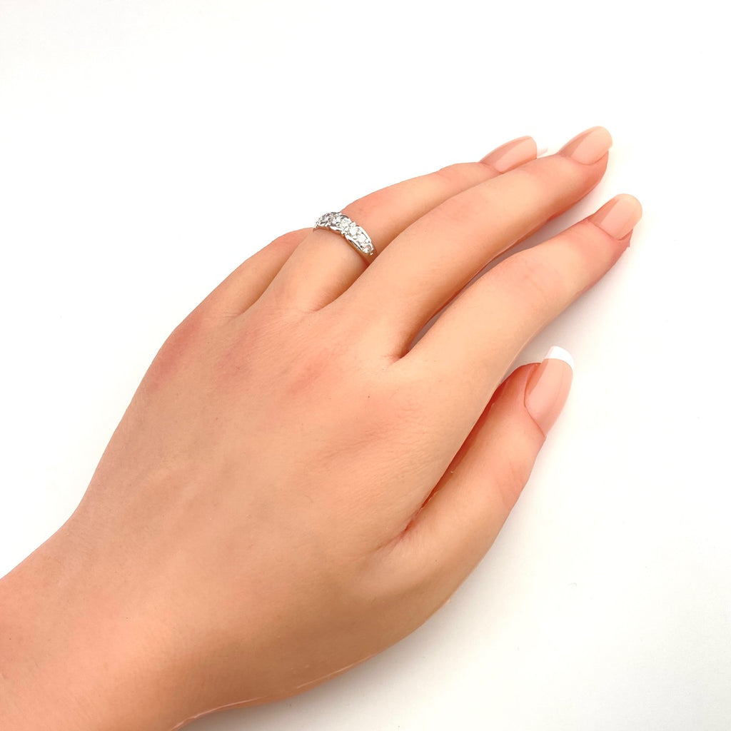 メレダイヤ デザインリング プラチナ 指輪 リング 10号 Pt900 ダイヤモンド レディース 【中古】nbjwl