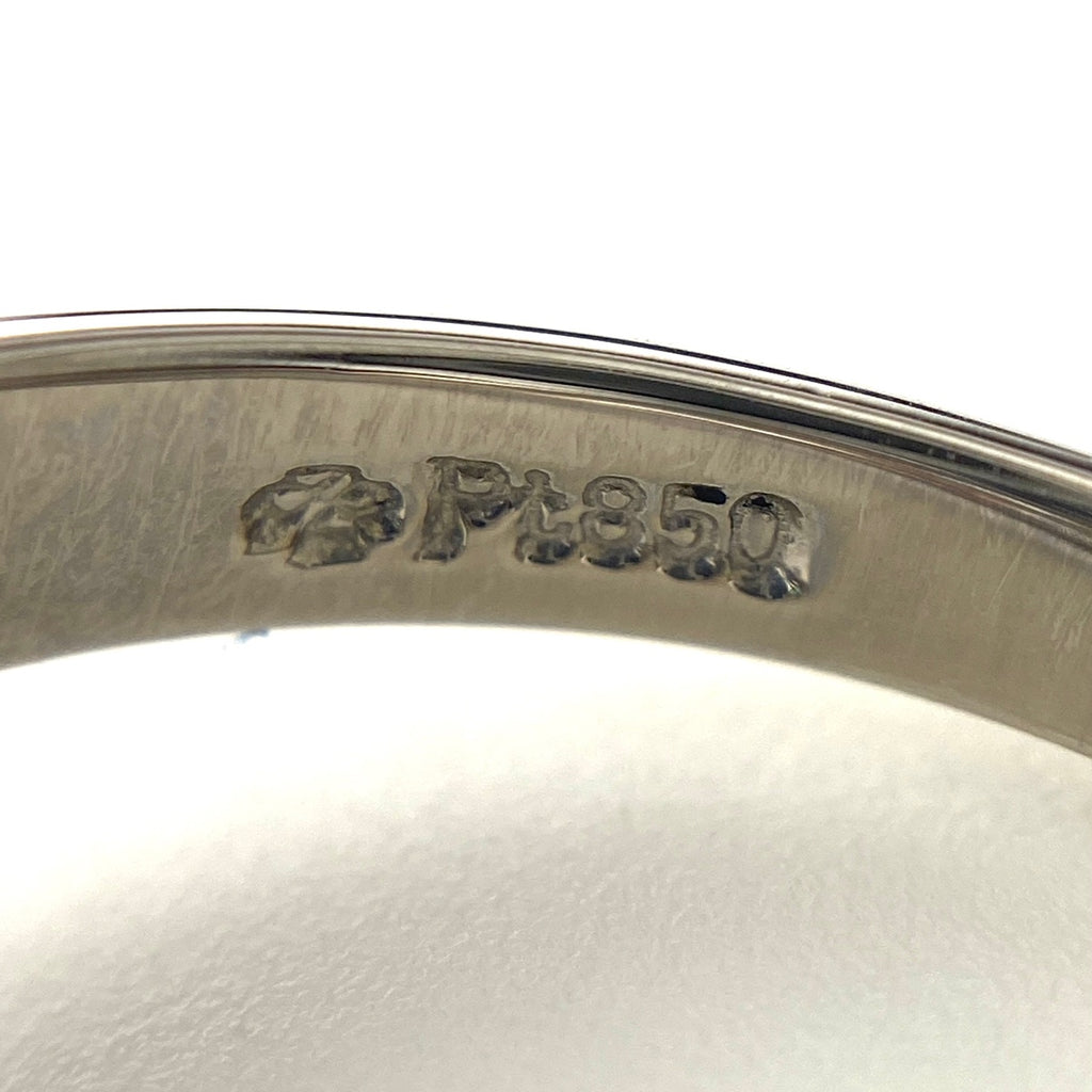 エメラルド デザインリング プラチナ 指輪 メレダイヤ リング 11号 Pt850 エメラルド ダイヤモンド レディース 【中古】nbjwl