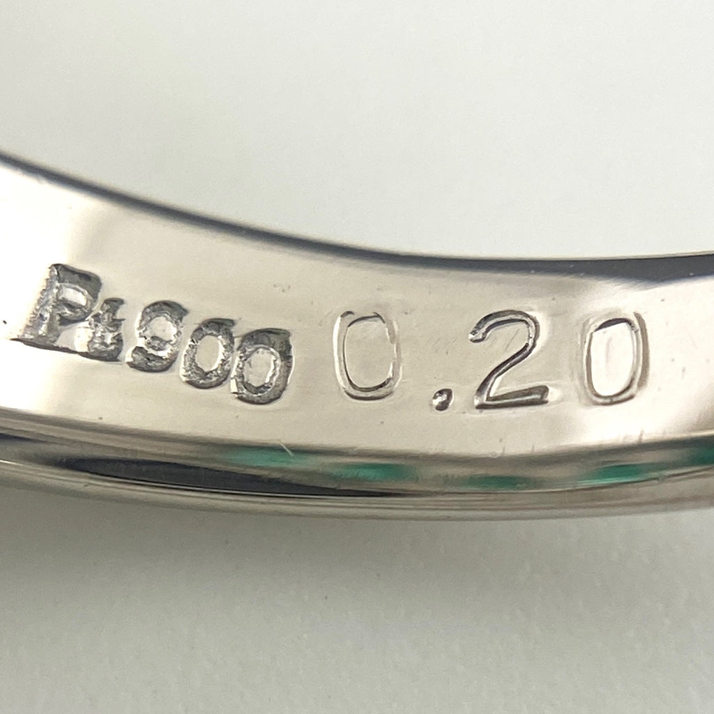 エメラルド デザインリング プラチナ 指輪 メレダイヤ リング 13号 Pt900 エメラルド ダイヤモンド レディース 【中古】nbjwl