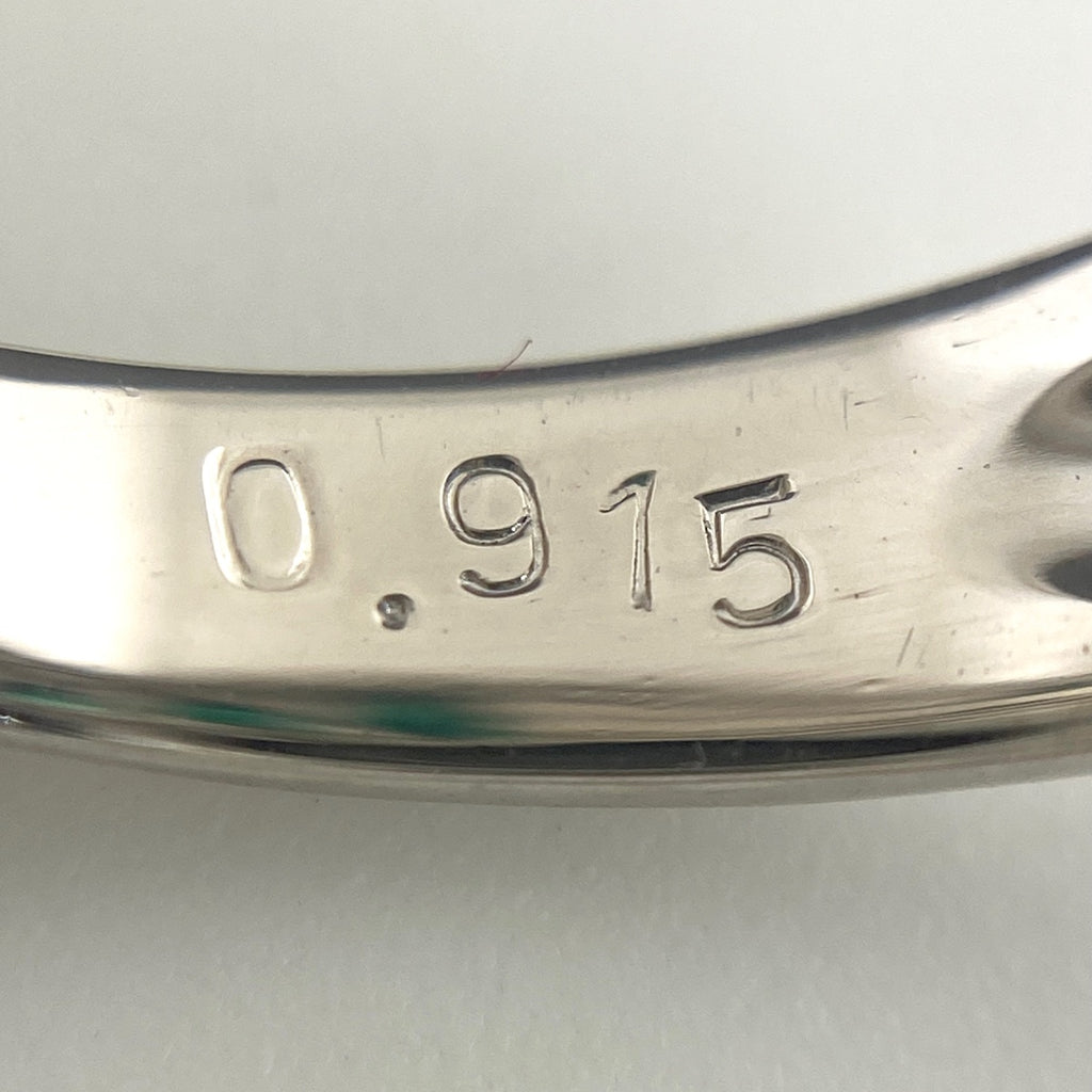 エメラルド デザインリング プラチナ 指輪 メレダイヤ リング 13号 Pt900 エメラルド ダイヤモンド レディース 【中古】nbjwl