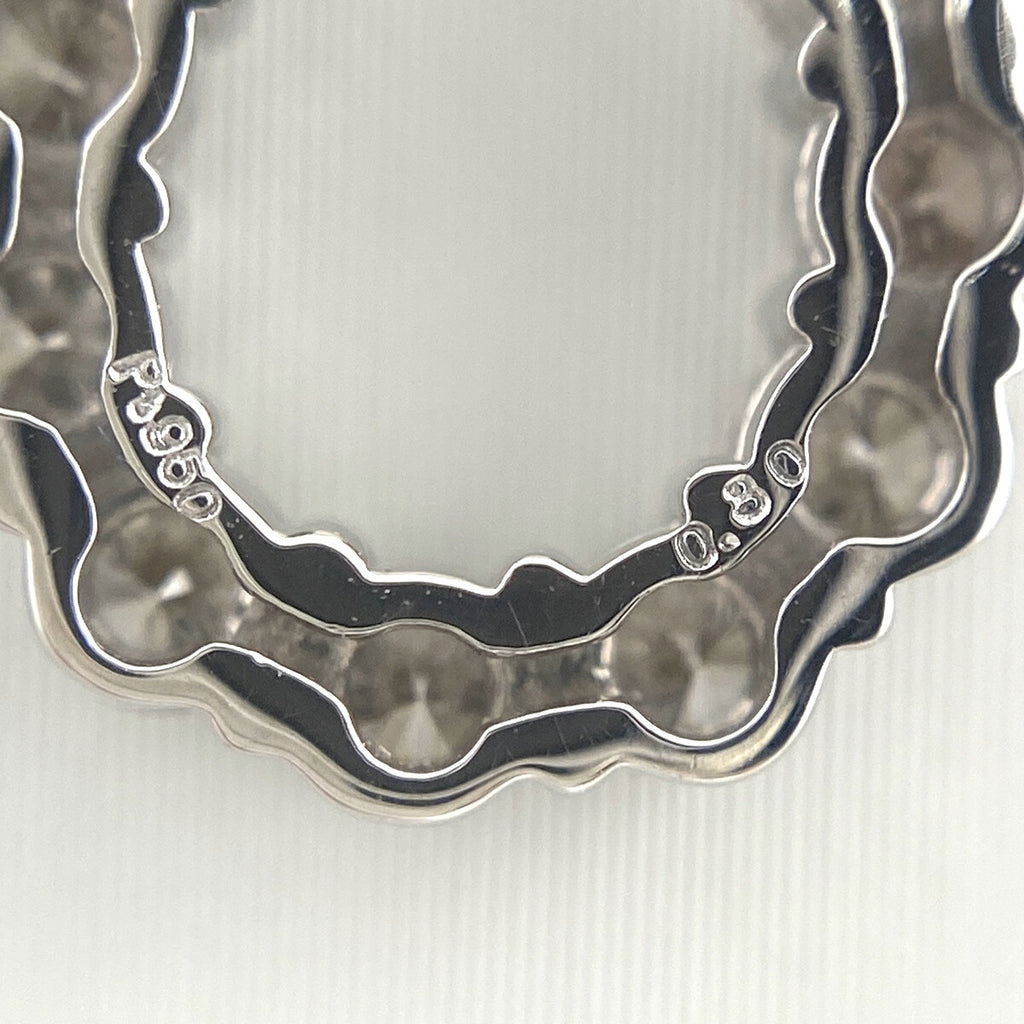 メレダイヤ デザインネックレス プラチナ ペンダント ホースシュー 馬蹄 蹄鉄 ネックレス Pt900 Pt850 ダイヤモンド レディース 【中古】nbjwl