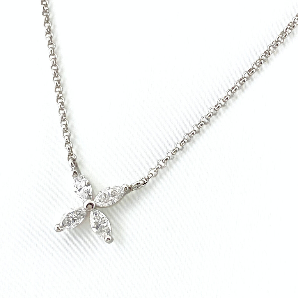 メレダイヤ デザインネックレス プラチナ ペンダント ネックレス Pt900 Pt850 ダイヤモンド レディース 【中古】nbjwl