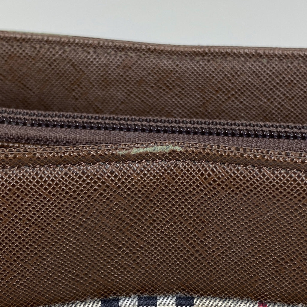 バーバリー チェック柄 ハンドバッグ トートバッグ ロゴ ハンドバッグ キャンバス ベージュ ブラウン レディース 【中古】brbag