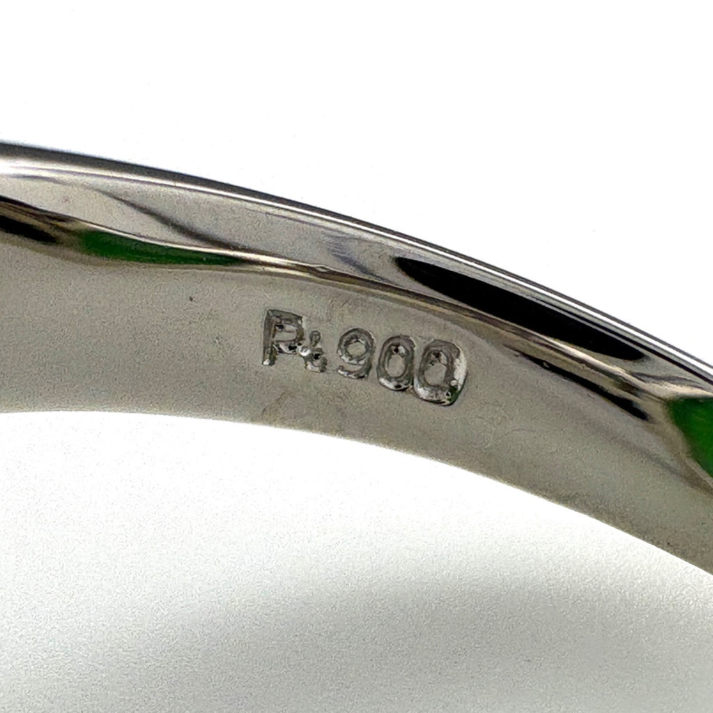 翡翠 デザインリング プラチナ 指輪 メレダイヤ リング 14号 Pt900 ヒスイ ダイヤモンド レディース ノンブランドジュエリー 【中古】nbjwl