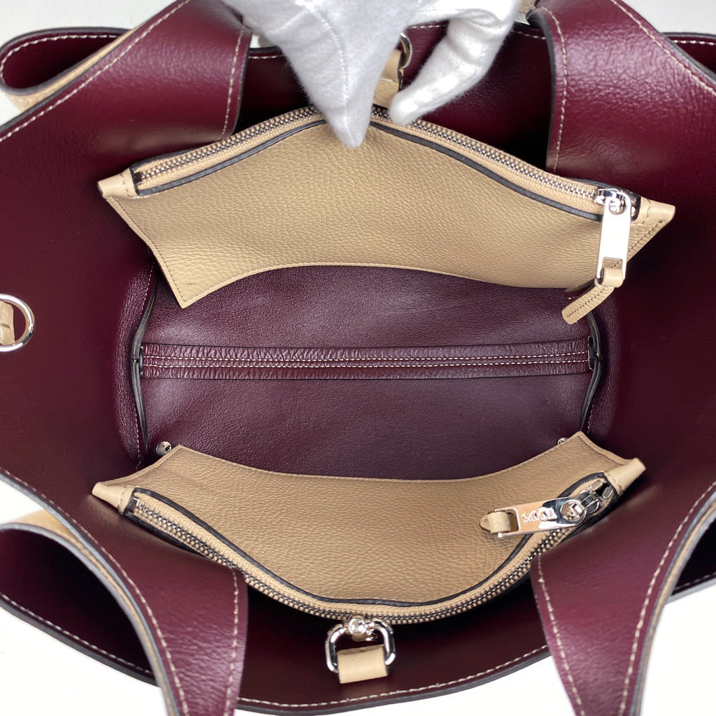 トッズ レザーバッグ ミニ Tタイムレス Tステッチ ハンドバッグ レザー ベージュ レディース 【中古】brbag
