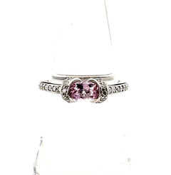 ピンクトパーズ デザインリング プラチナ 指輪 メレダイヤ リング 12号 Pt900 ピンクトパーズ ダイヤモンド レディース ノンブランドジュエリー 【中古】nbjwl