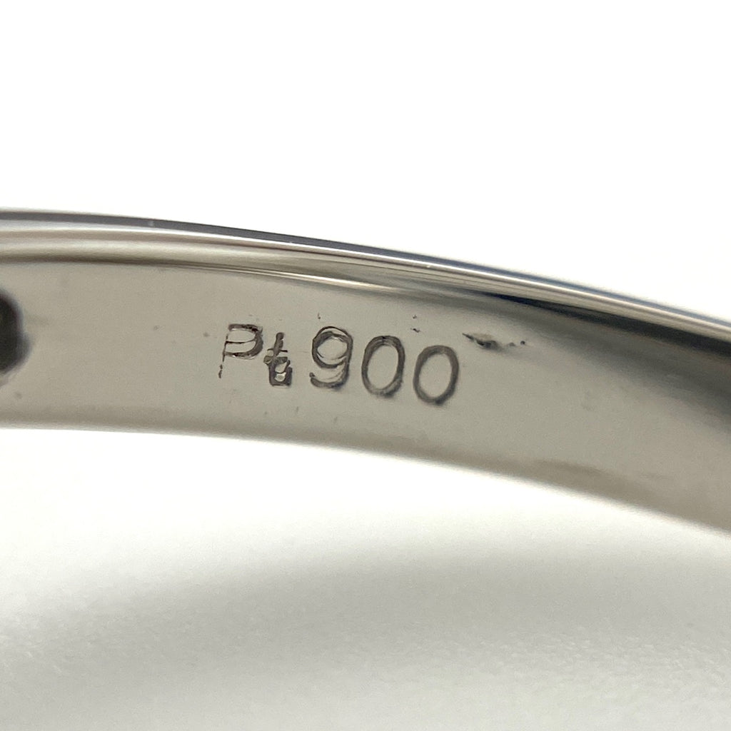 フラワーモチーフ デザインリング プラチナ 指輪 メレダイヤ 花 リング 11.5号 Pt900 サファイア ダイヤモンド レディース 【中古】nbjwl