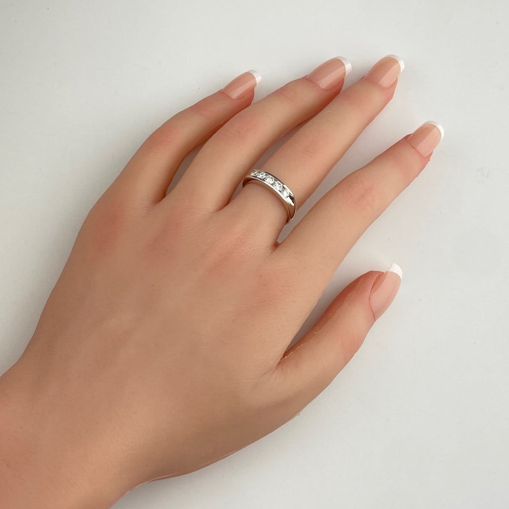 メレダイヤ デザインリング プラチナ 指輪 リング 14.5号 Pt900 ダイヤモンド レディース 【中古】nbjwl