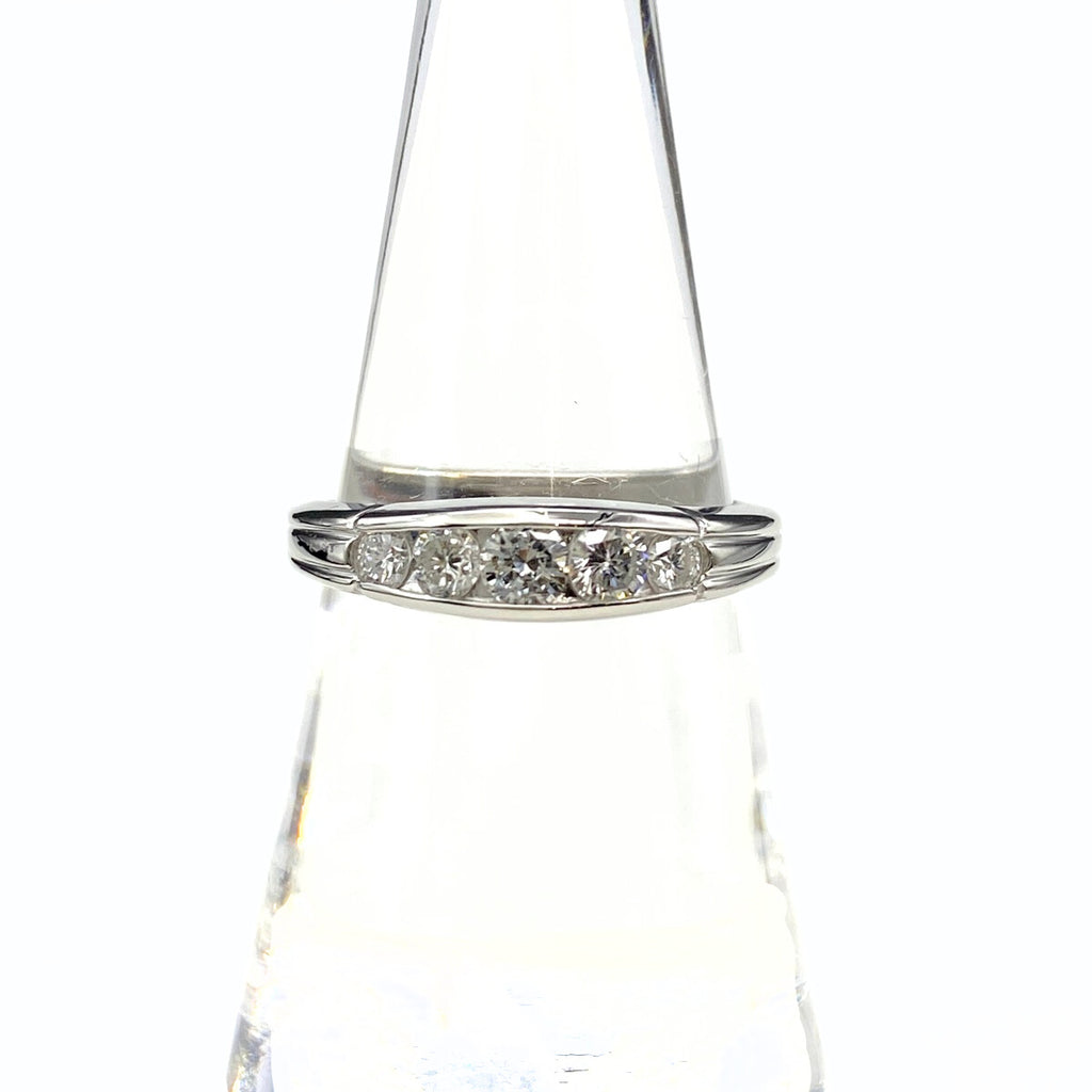 メレダイヤ デザインリング プラチナ 指輪 リング 15号 Pt850 ダイヤモンド レディース 【中古】nbjwl