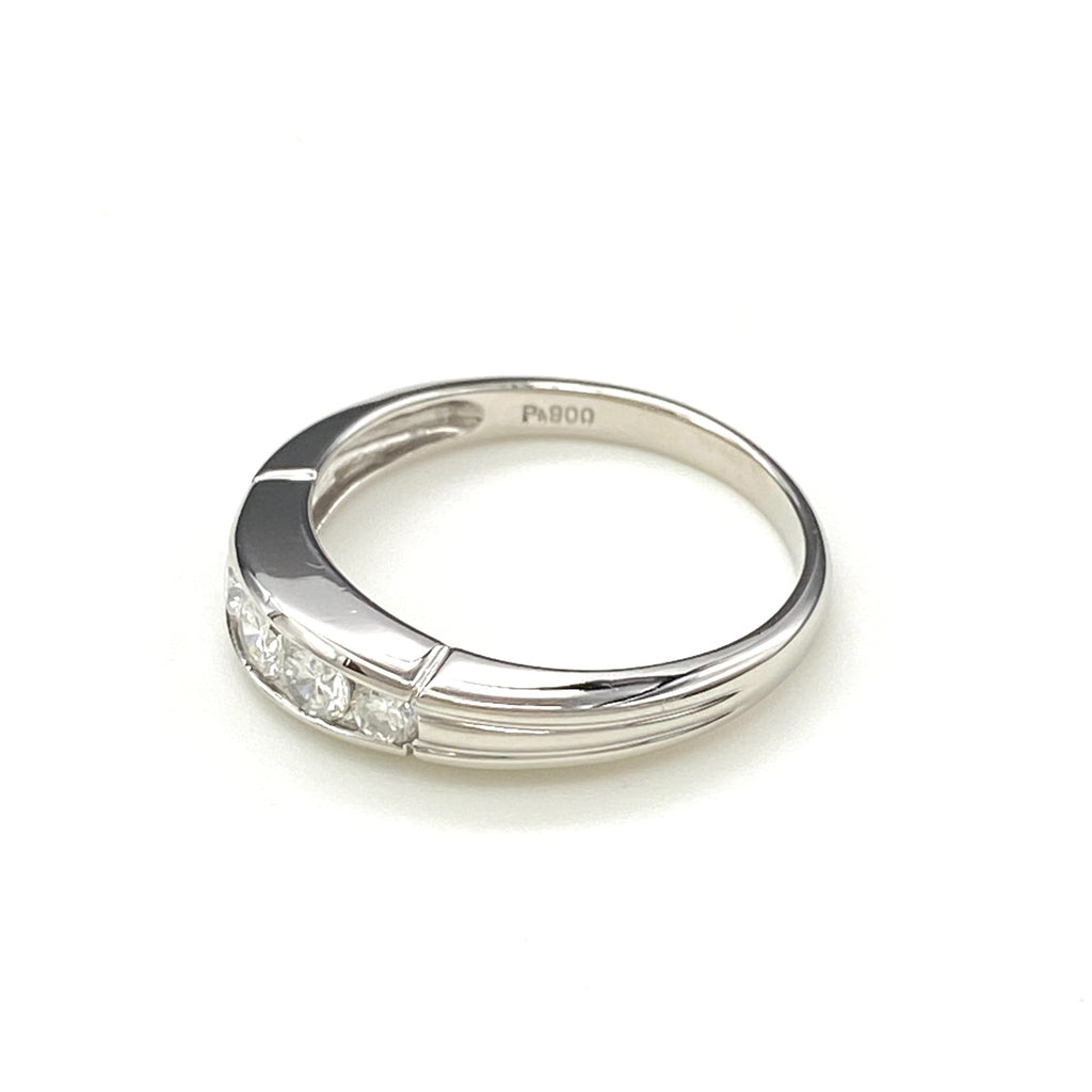 メレダイヤ デザインリング プラチナ 指輪 リング 15号 Pt850 ダイヤモンド レディース 【中古】nbjwl