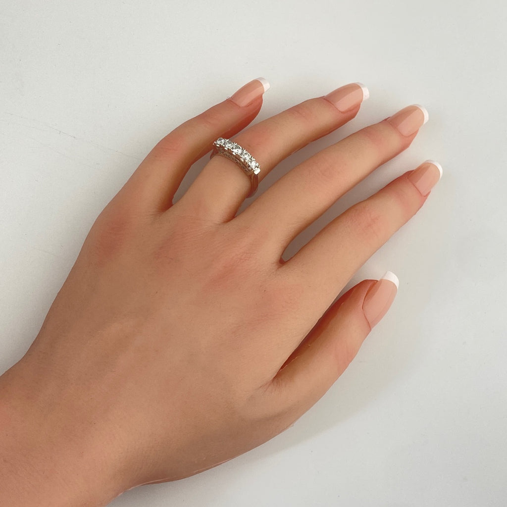 ダイヤモンド デザインリング プラチナ 指輪 リング 13号 Pt900 ダイヤモンド レディース 【中古】nbjwl