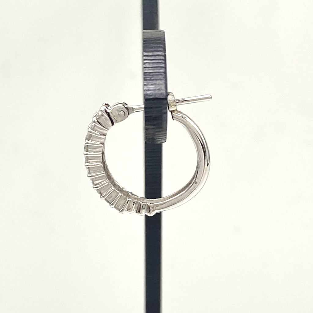 メレダイヤ デザインピアス プラチナ フープ ピアス Pt900 ダイヤモンド レディース 【中古】nbjwl