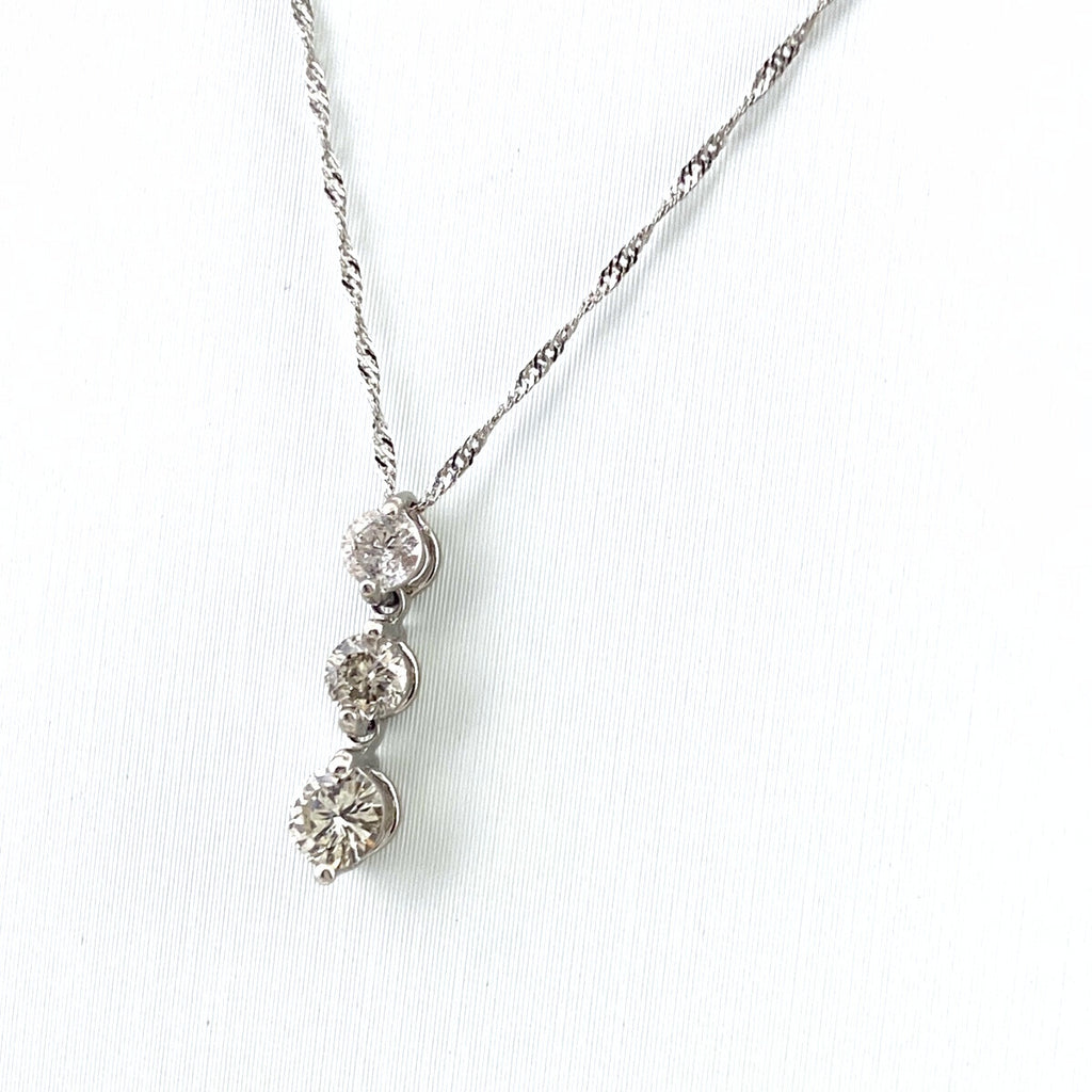メレダイヤ デザインネックレス プラチナ ペンダント ネックレス Pt900 Pt850 ダイヤモンド レディース 【中古】nbjwl