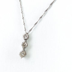 メレダイヤ デザインネックレス プラチナ ペンダント ネックレス Pt900 Pt850 ダイヤモンド レディース 【中古】nbjwl
