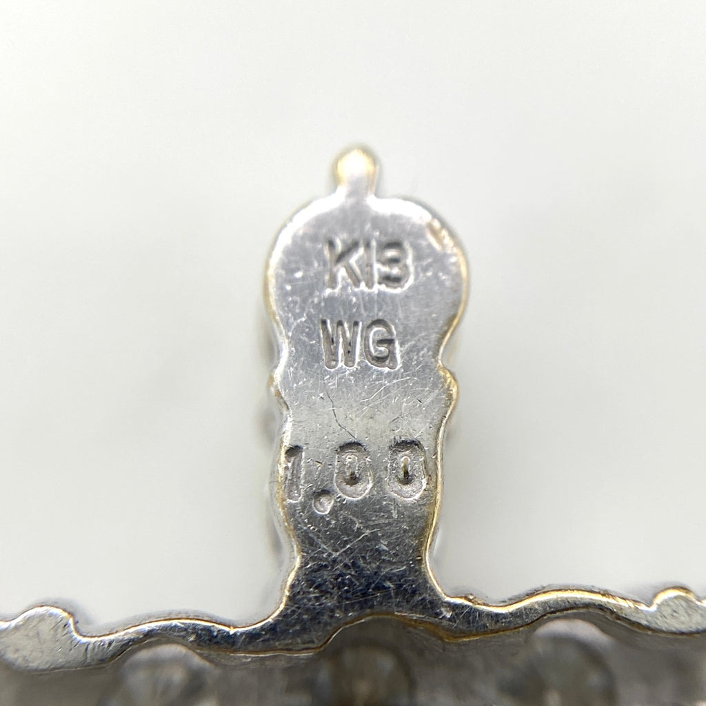 クロスモチーフ ネックレス WG ホワイトゴールド メレダイヤ 十字架 ペンダントトップ K18 WG ダイヤモンド レディース 【中古】nbjwl