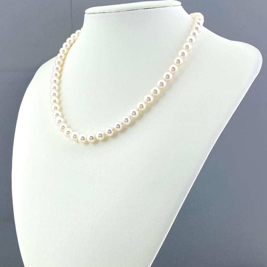 パール デザインネックレス WG ホワイトゴールド 真珠 ネックレス K14 WG パール レディース 【中古】nbjwl