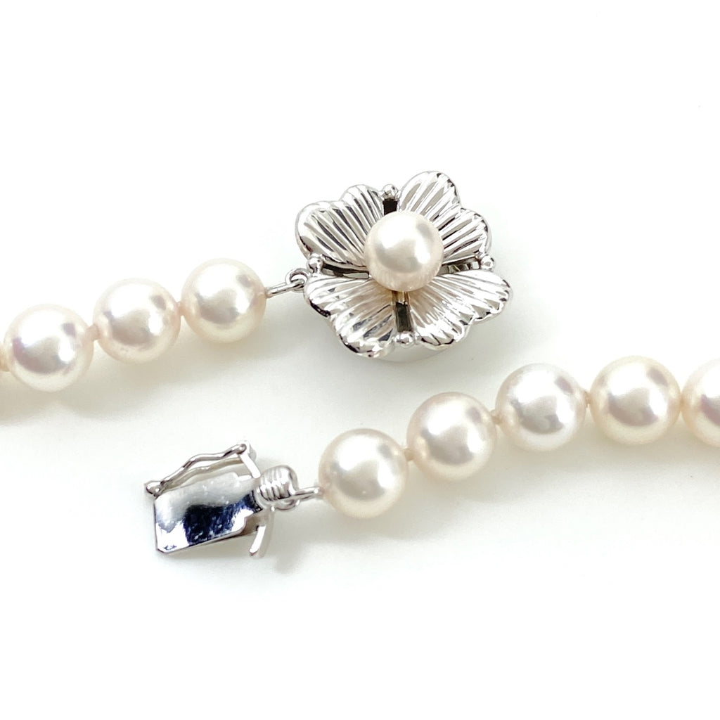 パール デザインネックレス WG ホワイトゴールド 真珠 ネックレス K14 WG パール レディース 【中古】nbjwl