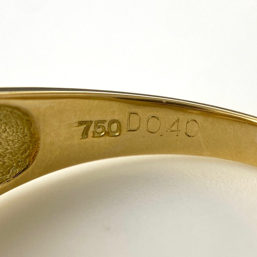 ルビー デザインリング YG イエローゴールド 指輪 メレダイヤ リング 12号 750 ルビー ダイヤモンド レディース 【中古】nbjwl