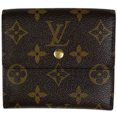 ルイ・ヴィトン ポルトフォイユ エリーズ 小銭入れ 札入れ Wホック 二つ折り財布 モノグラム ブラウン M61654 レディース 【中古】brbag