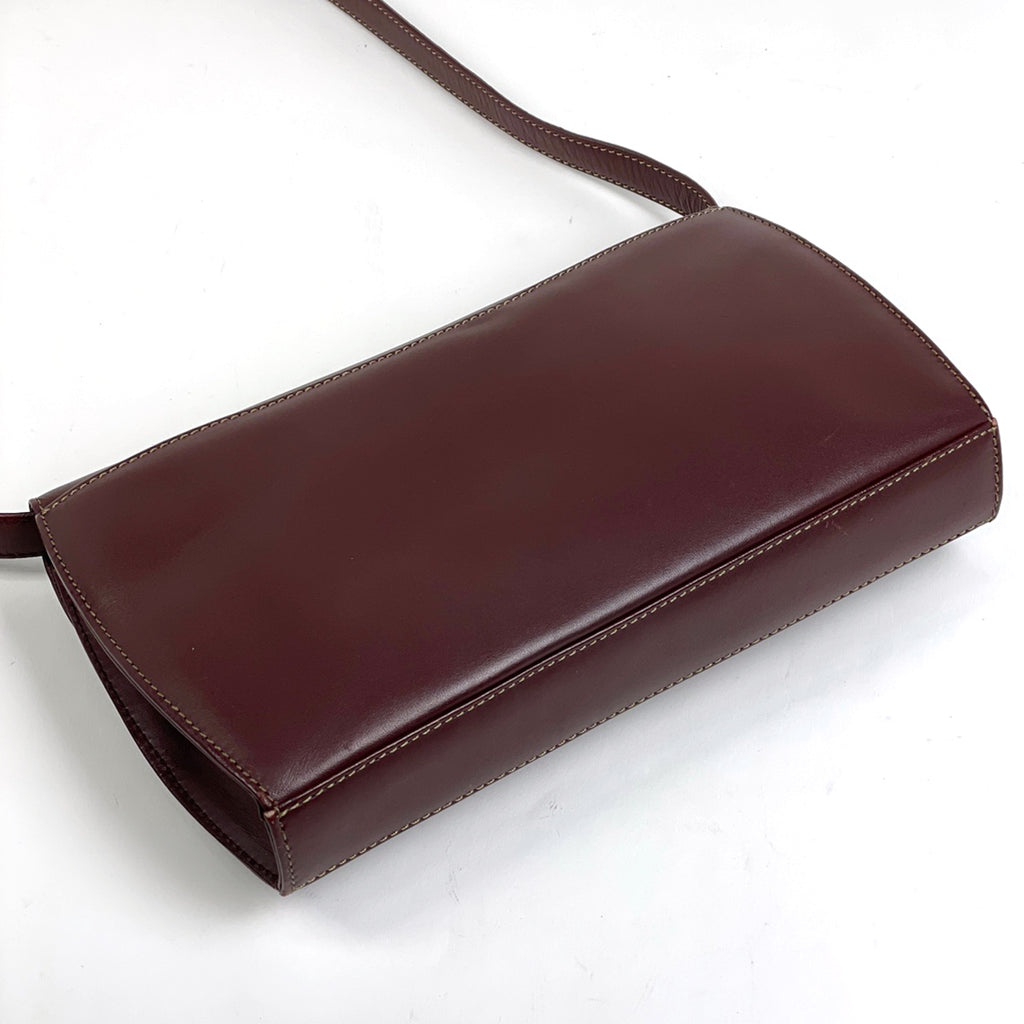 カルティエ マストライン ショルダーバッグ 2WAY クラッチバッグ ショルダーバッグ レザー ボルドー レディース 【中古】brbag