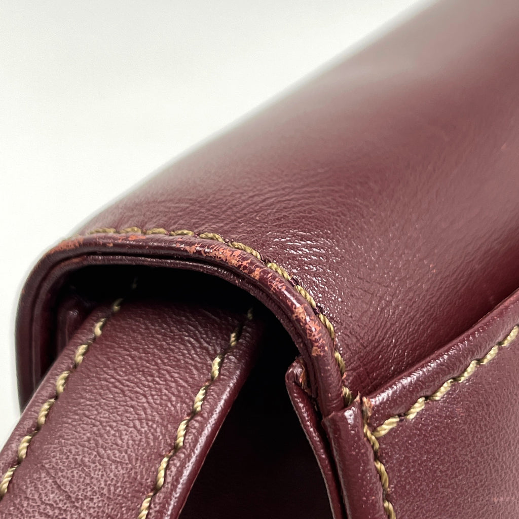 カルティエ マストライン ショルダーバッグ 2WAY クラッチバッグ ショルダーバッグ レザー ボルドー レディース 【中古】brbag