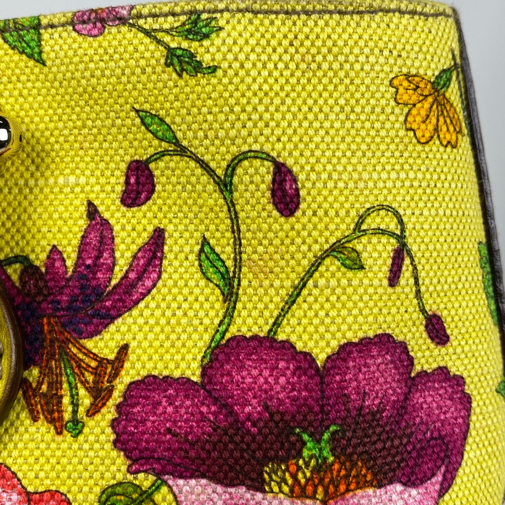 グッチ フローラ トートバッグ 花柄 トートバッグ キャンバス イエロー マルチカラー 154372 レディース 【中古】brbag