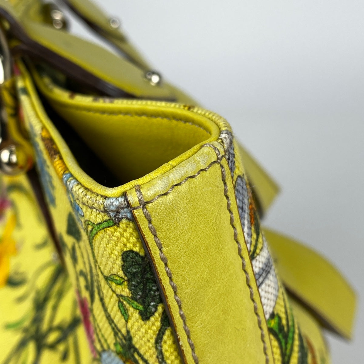 グッチ オールド フローラ ハンドバッグ ミニトート GGロゴ レザー 花