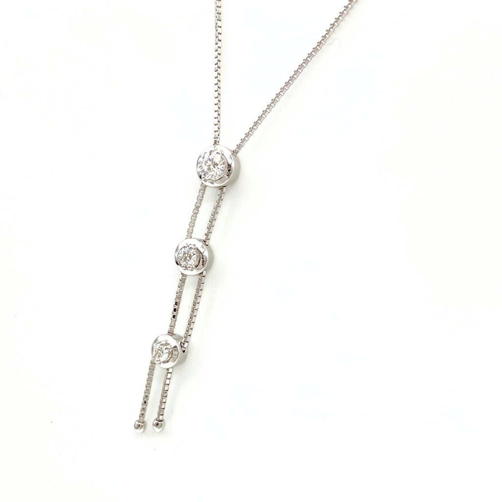 タサキ メレダイヤ デザインネックレス WG ホワイトゴールド ペンダント ネックレス K18 WG ダイヤモンド レディース 【中古】brjwl