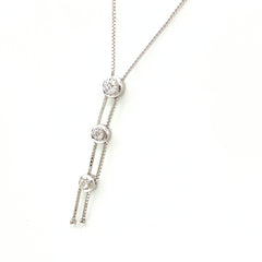 タサキ メレダイヤ デザインネックレス WG ホワイトゴールド ペンダント ネックレス K18 WG ダイヤモンド レディース 【中古】brjwl