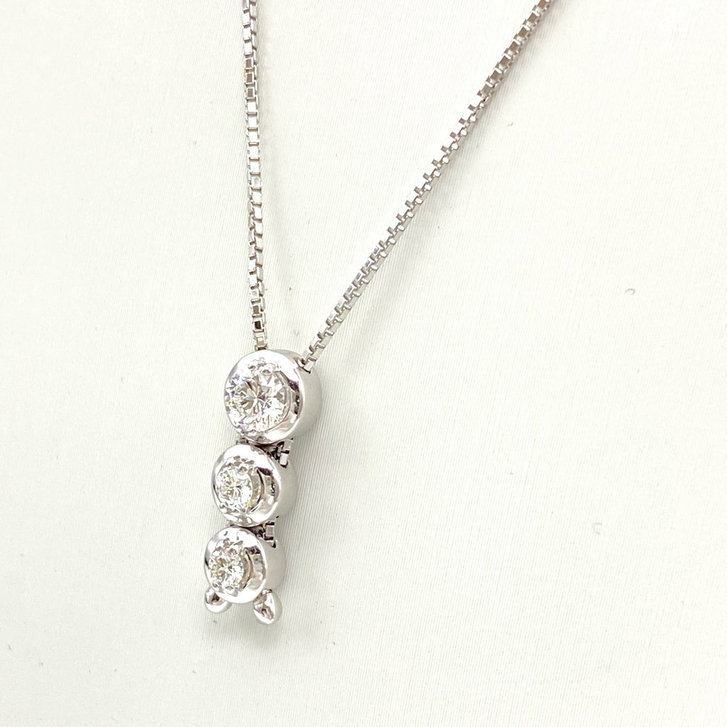 タサキ メレダイヤ デザインネックレス WG ホワイトゴールド ペンダント ネックレス K18 WG ダイヤモンド レディース 【中古】brjwl