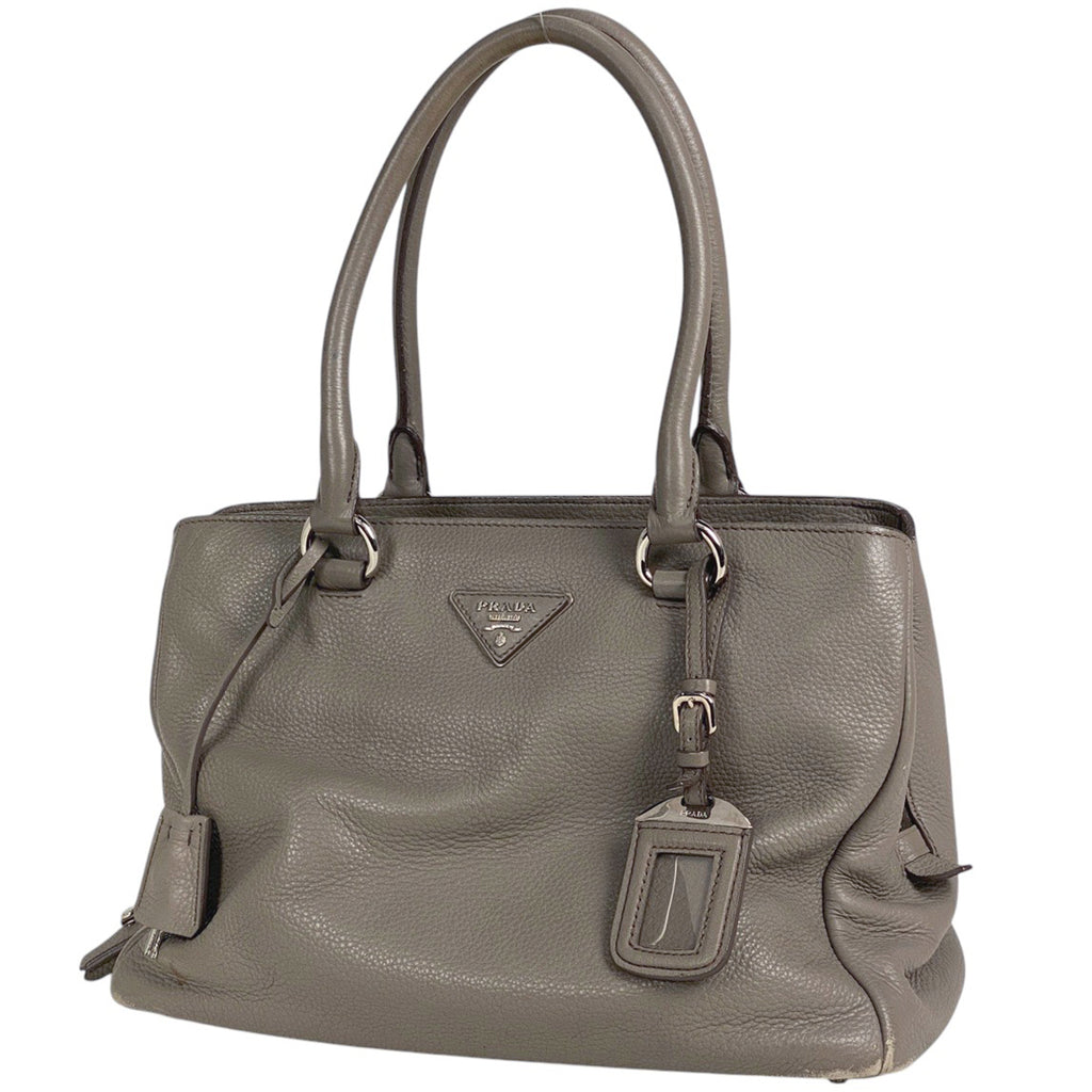 プラダ ロゴ ハンドバッグ 2WAY ショルダーバッグ ハンドバッグ レザー グレー 1BA853 レディース 【中古】brbag