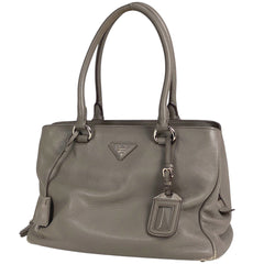プラダ ロゴ ハンドバッグ 2WAY ショルダーバッグ ハンドバッグ レザー グレー 1BA853 レディース 【中古】brbag