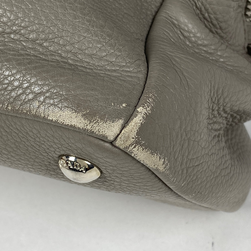 プラダ ロゴ ハンドバッグ 2WAY ショルダーバッグ ハンドバッグ レザー グレー 1BA853 レディース 【中古】brbag