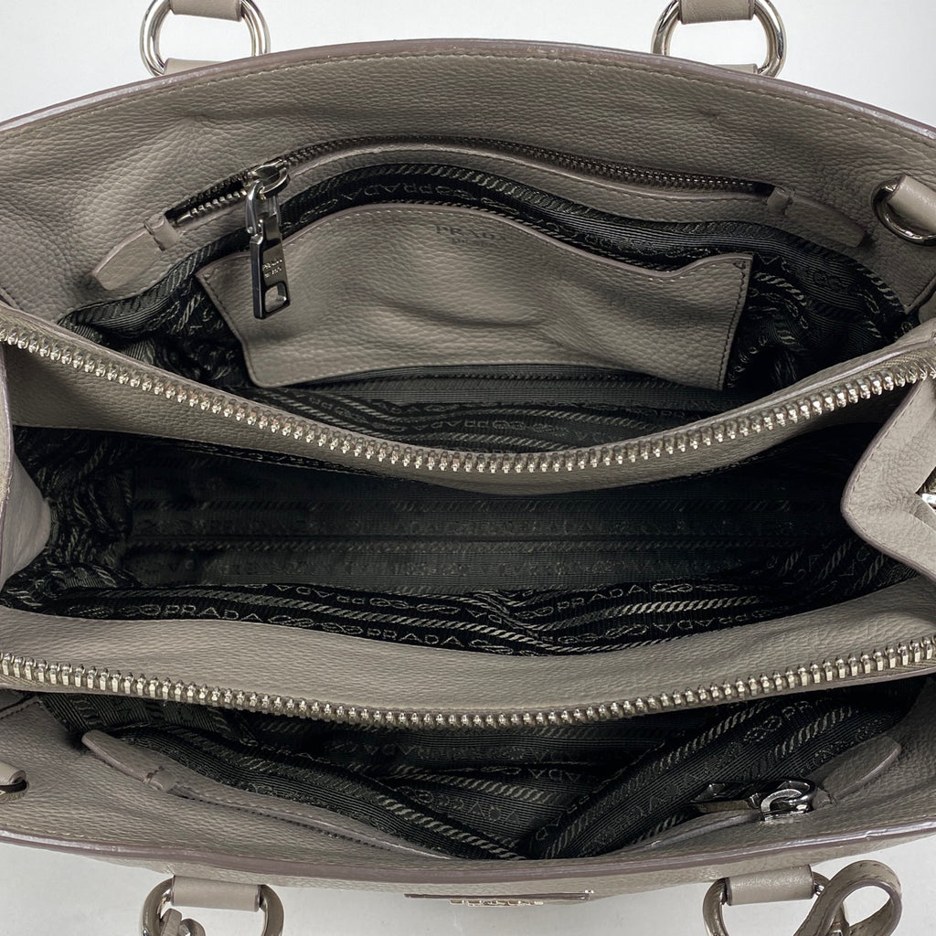プラダ ロゴ ハンドバッグ 2WAY ショルダーバッグ ハンドバッグ レザー グレー 1BA853 レディース 【中古】brbag