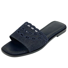 エルメス シェーヌダンクル モチーフ サンダル 靴 サンダル デニム ネイビー レディース 【中古】brapp