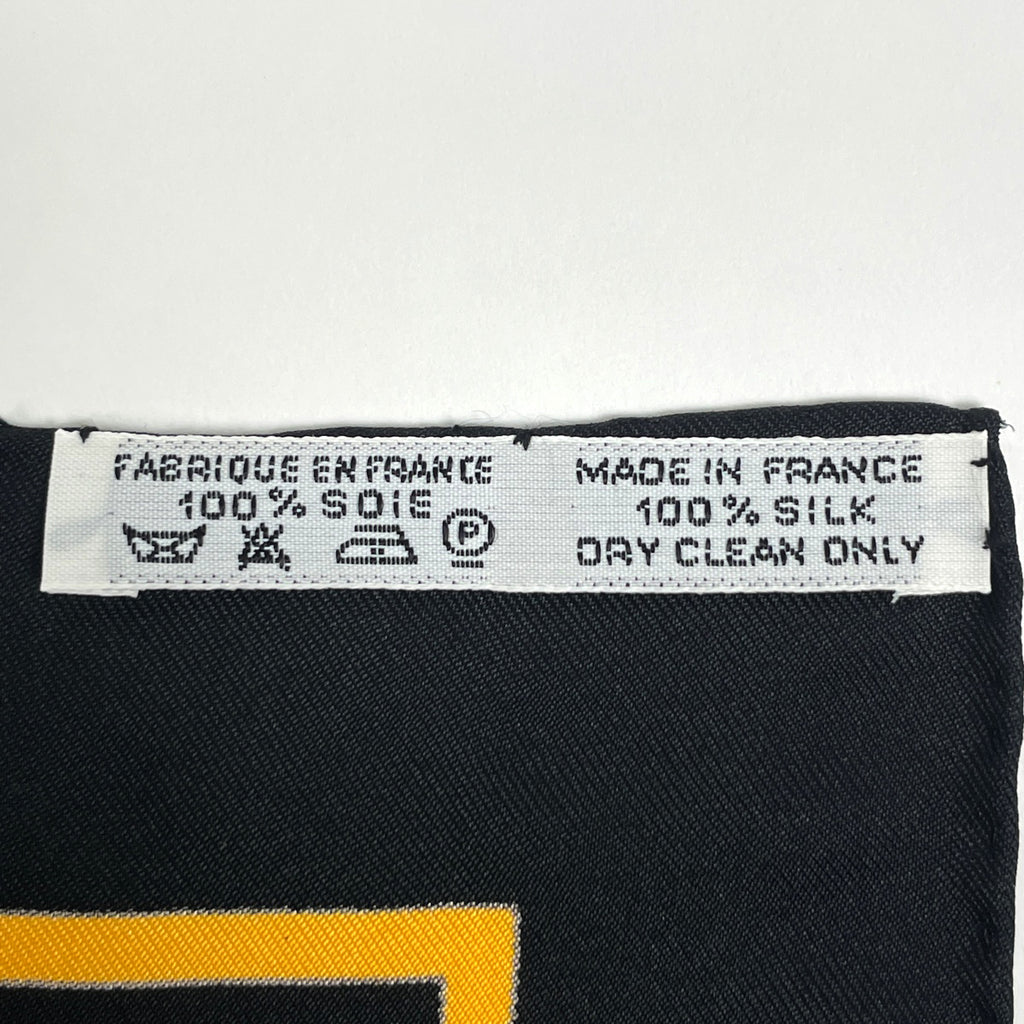 エルメス カレ 90 IN SALZBURG ザルツブルグにて バイオリン 音符 スカーフ シルク ブラック マルチカラー レディース 【中古】brbag
