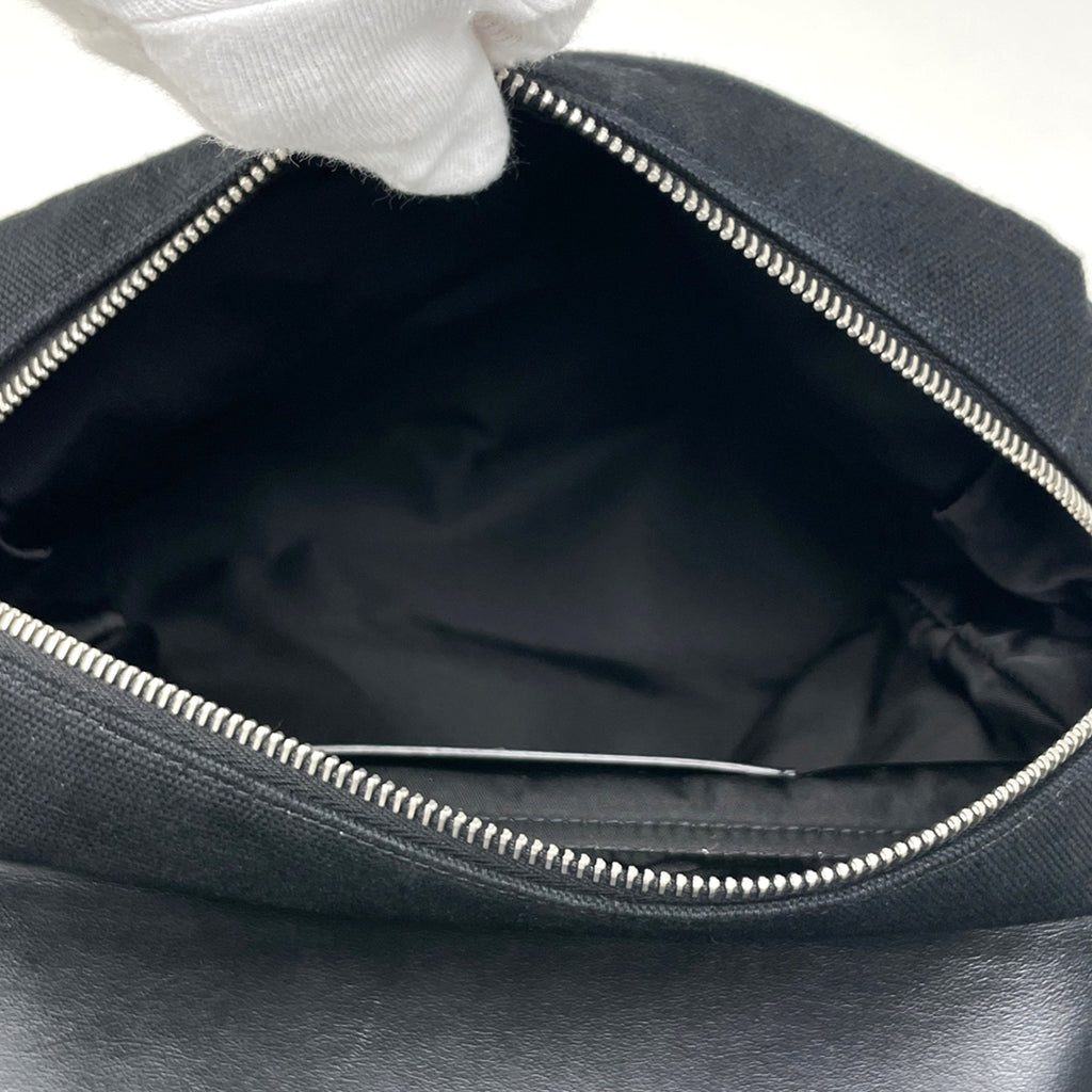 ジルサンダー ロゴ ショルダーバッグ LIT クロスボディ ショルダーバッグ キャンバス ブラック メンズ 【中古】brbag