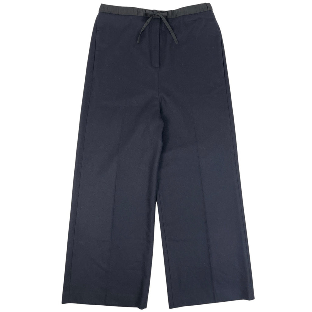 ジルサンダー センタープレス パンツ ウエスト紐 ボトムス パンツ ネイビー メンズ 【中古】brapp