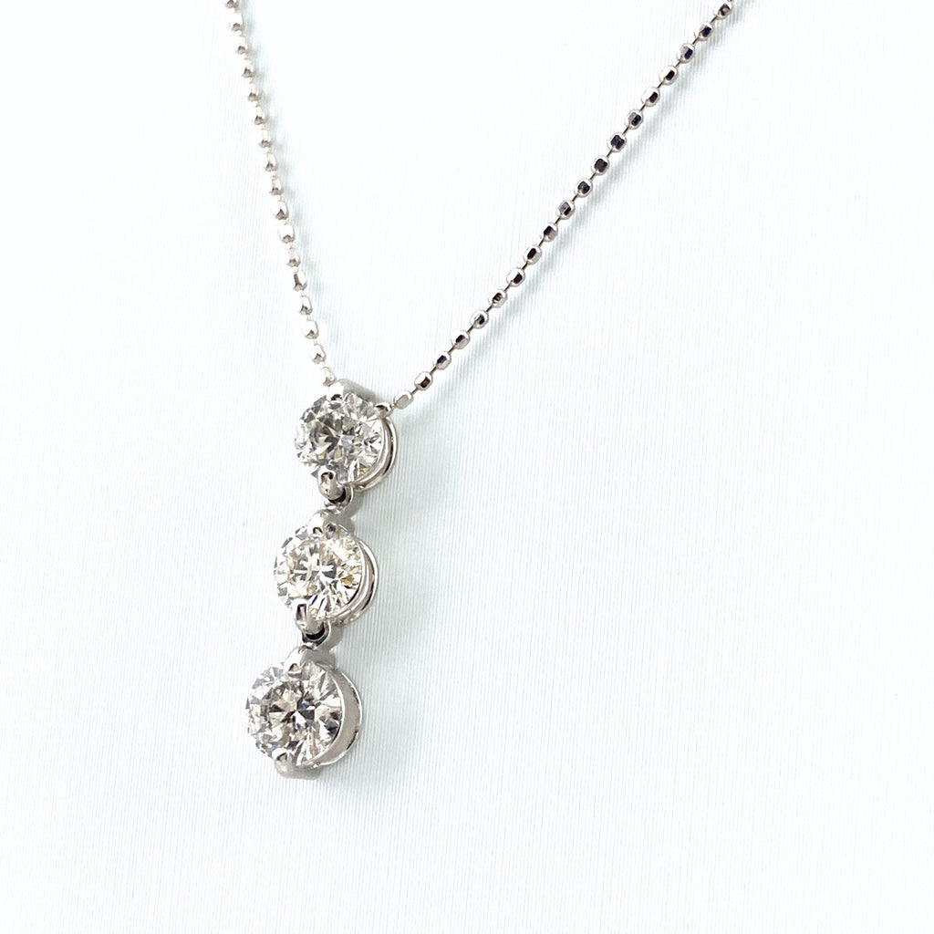 メレダイヤ デザインネックレス WG ホワイトゴールド ペンダント 750 ネックレス K18 WG ダイヤモンド レディース 【中古】nbjwl