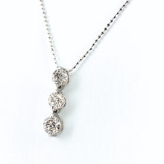 メレダイヤ デザインネックレス WG ホワイトゴールド ペンダント 750 ネックレス K18 WG ダイヤモンド レディース 【中古】nbjwl