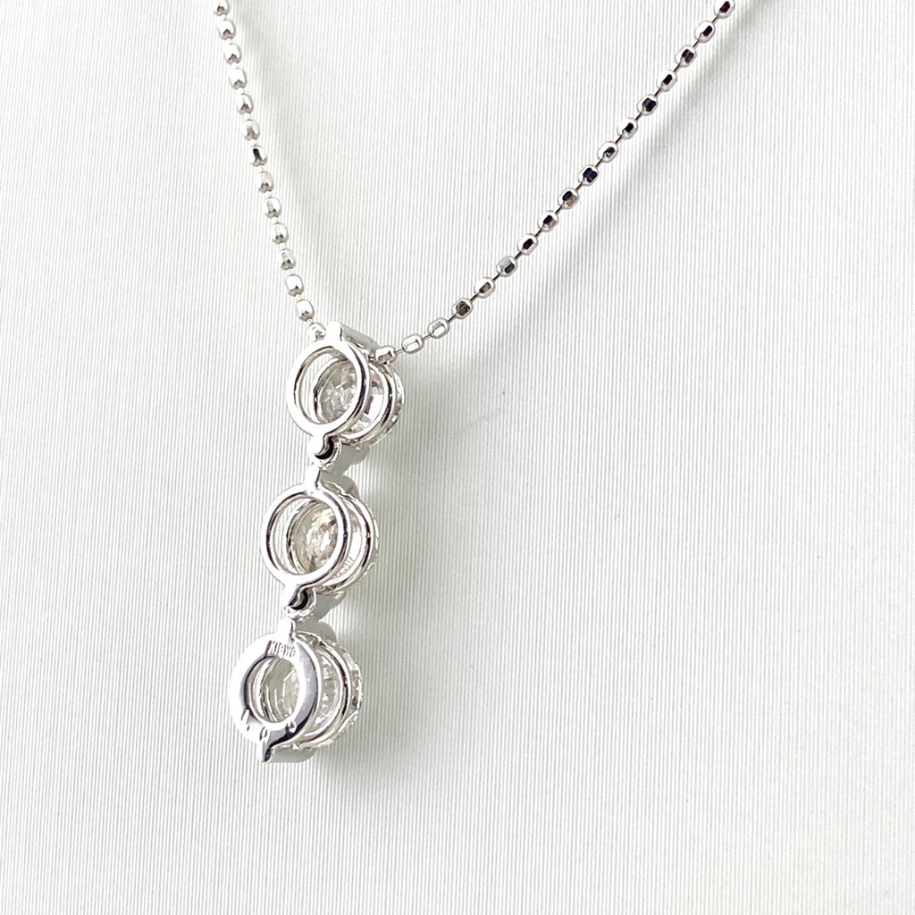 メレダイヤ デザインネックレス WG ホワイトゴールド ペンダント 750 ネックレス K18 WG ダイヤモンド レディース 【中古】nbjwl