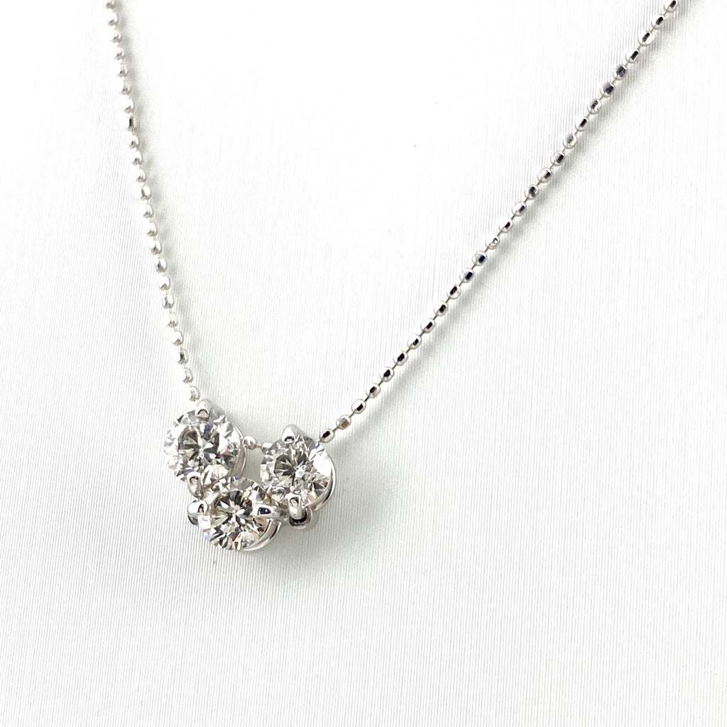 メレダイヤ デザインネックレス WG ホワイトゴールド ペンダント 750 ネックレス K18 WG ダイヤモンド レディース 【中古】nbjwl