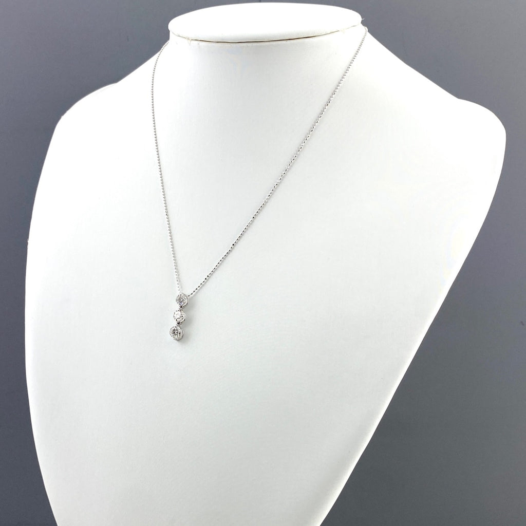 メレダイヤ デザインネックレス WG ホワイトゴールド ペンダント 750 ネックレス K18 WG ダイヤモンド レディース 【中古】nbjwl