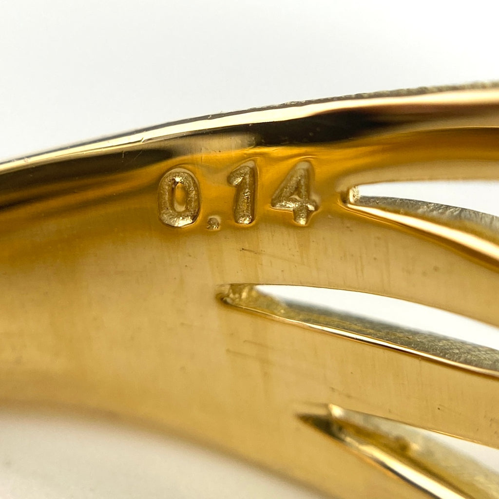 タサキ メレダイヤ デザインリング YG イエローゴールド 指輪 リング 13.5号 K18 ダイヤモンド レディース 【中古】brjwl